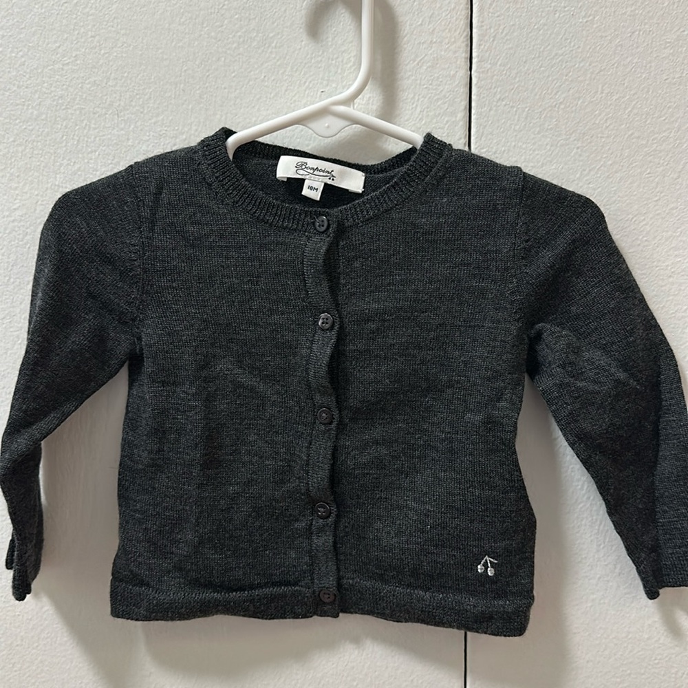 Grey Bonpoint cardigan size 18M